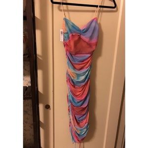 Rainbow Watercolor Bodycon Dress